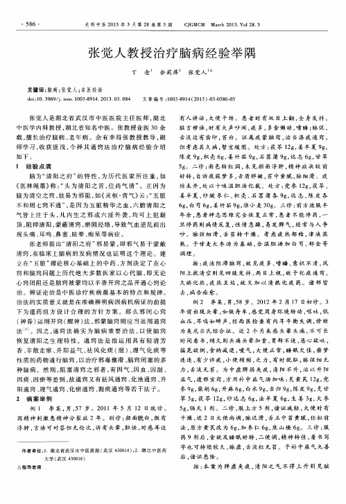 张觉人教授治疗脑病经验举隅