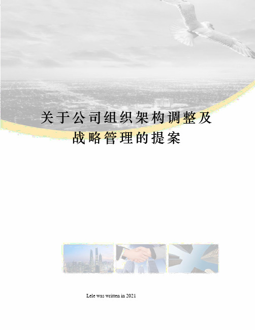 关于公司组织架构调整及战略管理的提案