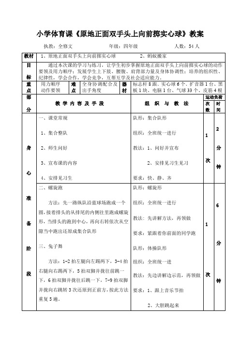 第4课投掷：双手从头后向前抛实心球