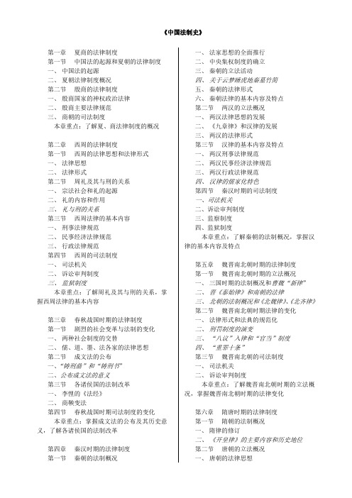 中国法制复习大纲