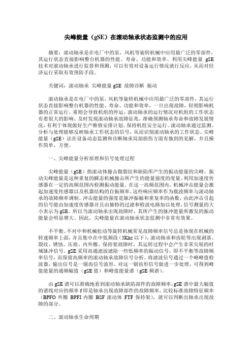 尖峰能量(gSE)在滚动轴承状态监测中的应用