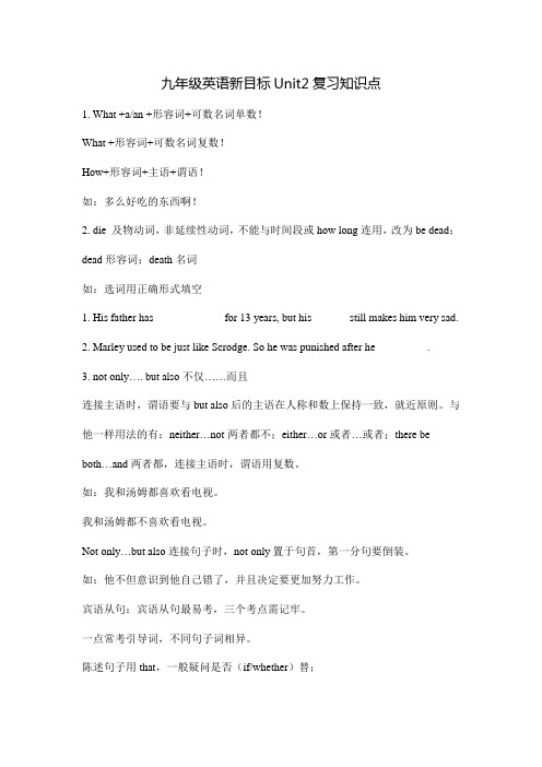 人教新目标版九年级全册Unit2复习知识点