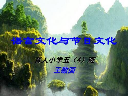 冀人版小学品德《语言文化与节日文化》