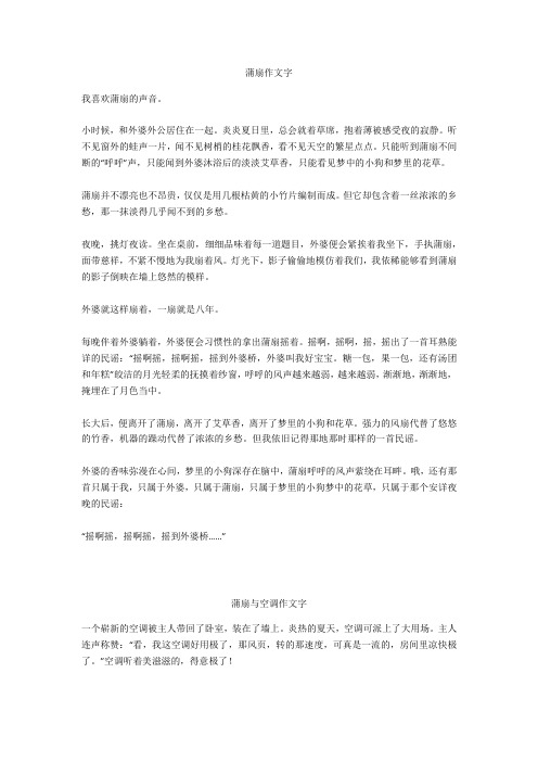 蒲扇与空调作文500字_1