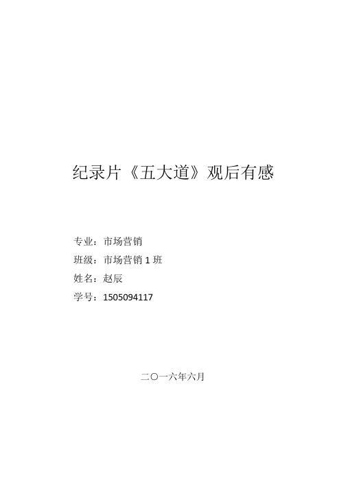 纪录片《五大道》观后有感