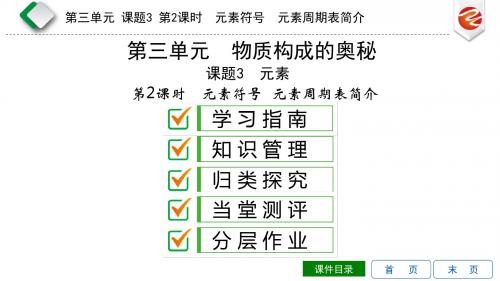 课题新人教化学九上课件：元素符号 元素周期表简介
