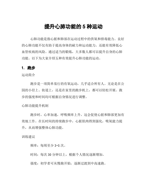 提升心肺功能的5种运动