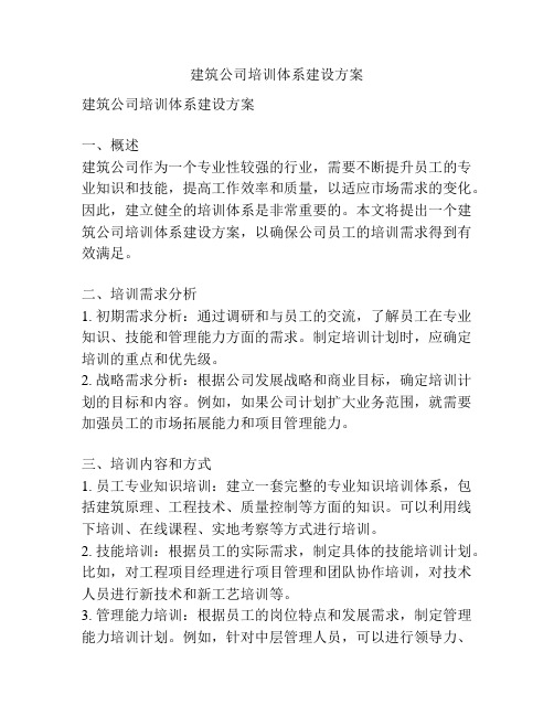 建筑公司培训体系建设方案