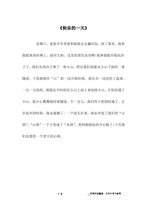 《快乐的一天》_二年级作文