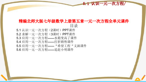 新北师大版七年级数学上册第五章一元一次方程全单元课件设计(9课时)