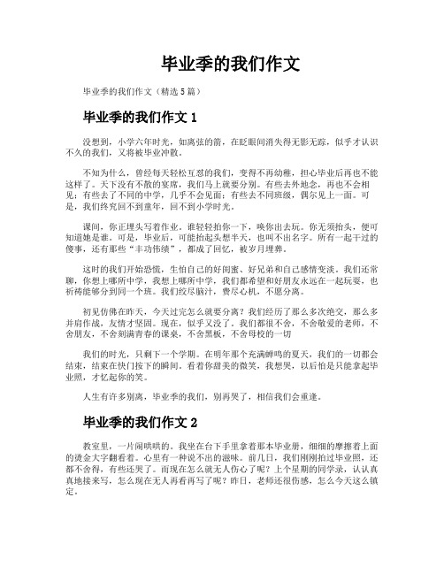 毕业季的我们作文