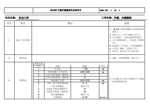 万能外圆磨床作业指导书