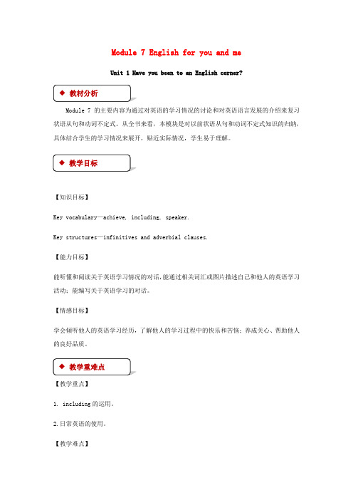 九年级英语下册 Module 7 English for you and me Unit 1 Hav