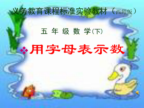 西师大版数学五年级下册《用字母表示数》课件