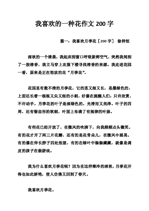 我喜欢的一种花作文200字