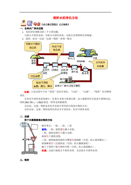 中考化学 重难点易错点复习讲练 剖析水的净化方法(含解析)