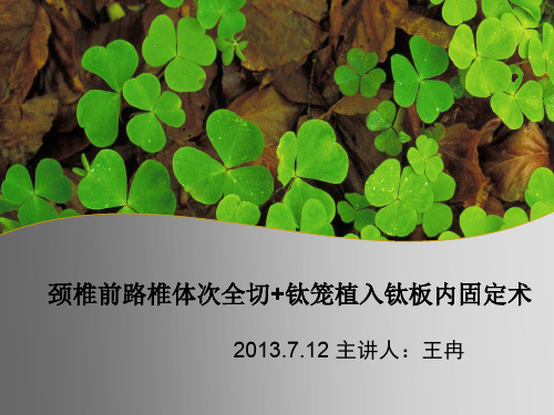 颈椎前路椎体次全切、钛笼植入钛板内固定术