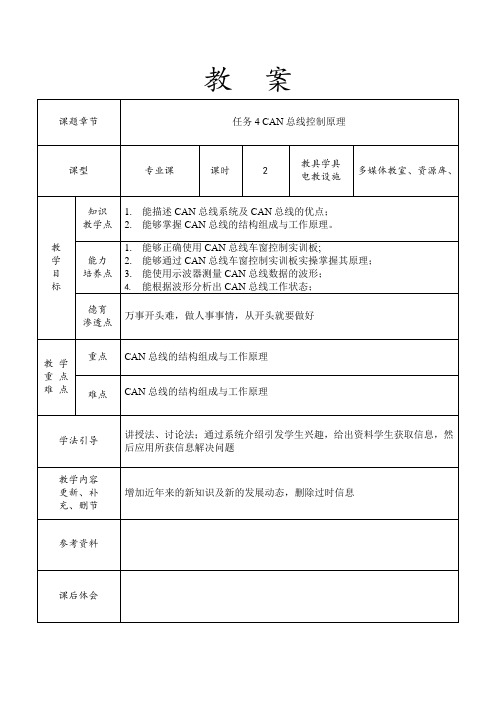 任务4 CAN总线控制原理