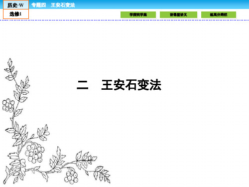 2016-2017学年(人民版)高中历史选修1课件：4.2王安石变法