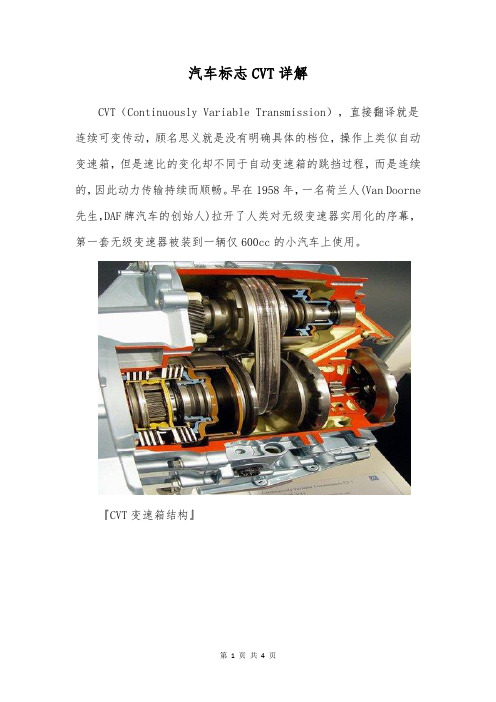 汽车标志CVT详解
