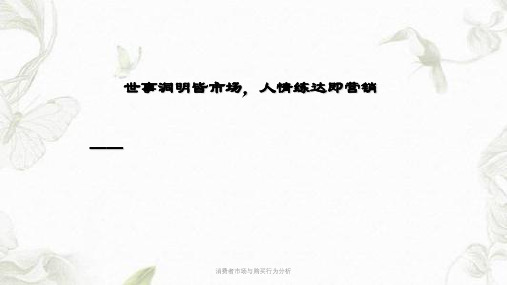 消费者市场与购买行为分析课件