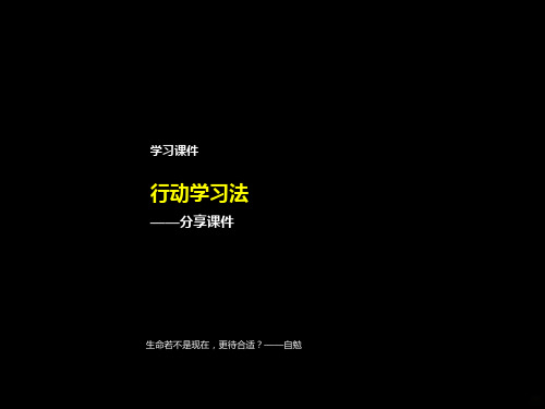 行动学习法分享PPT课件
