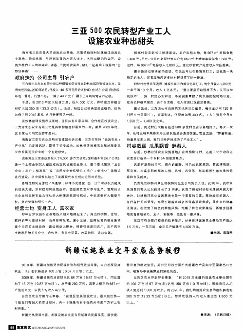 三亚500农民转型产业工人设施农业种出甜头