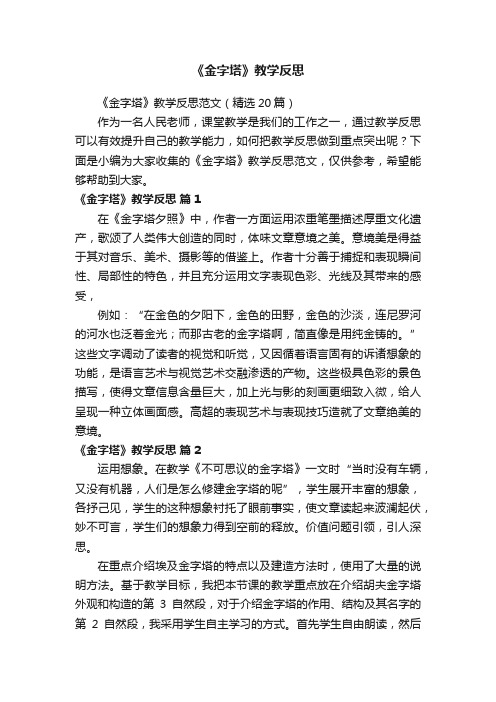 《金字塔》教学反思