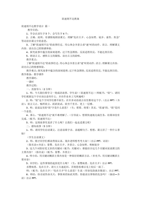 欲速则不达教案