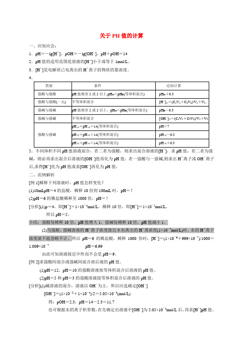 关于PH值的计算.doc