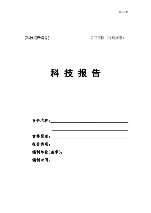 科技报告模板(通用版)
