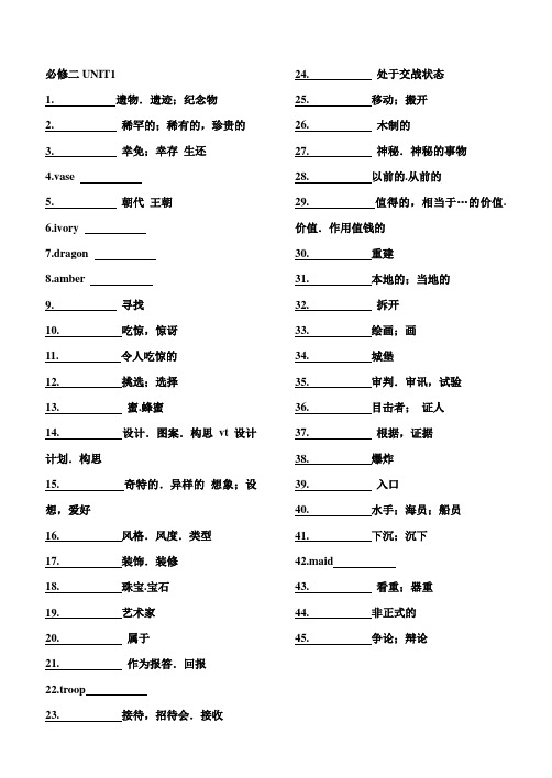 B2u1词汇