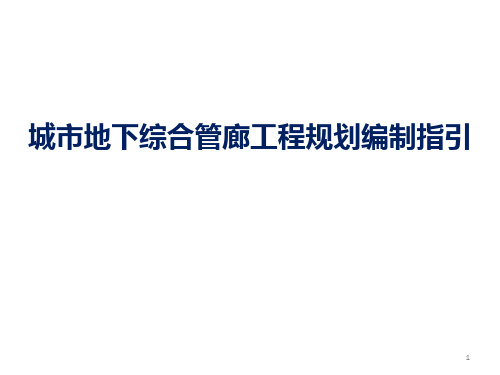 【PPT课件】城市地下综合管廊规划指引解读