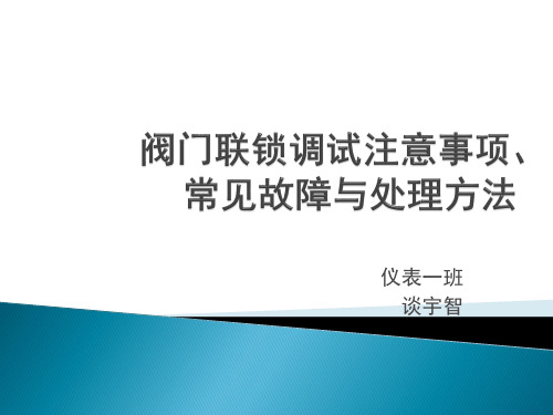 7.仪表联锁调试