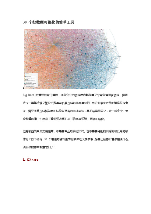 30 个把数据可视化的简单工具