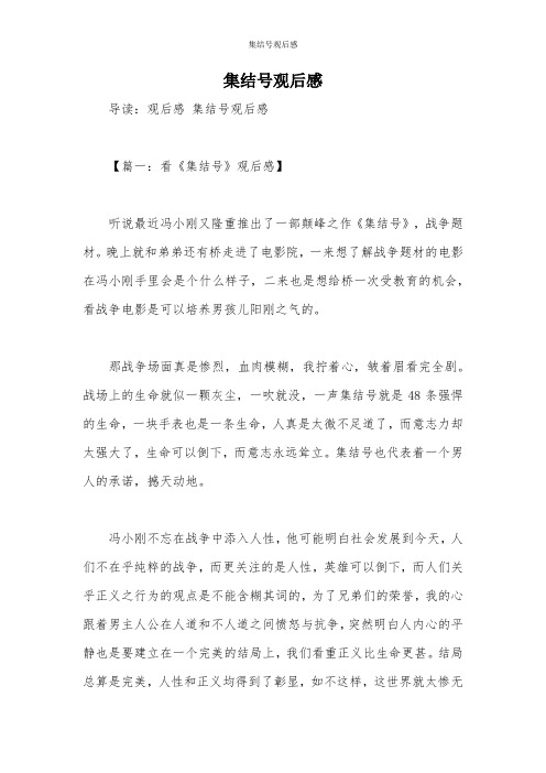 集结号观后感