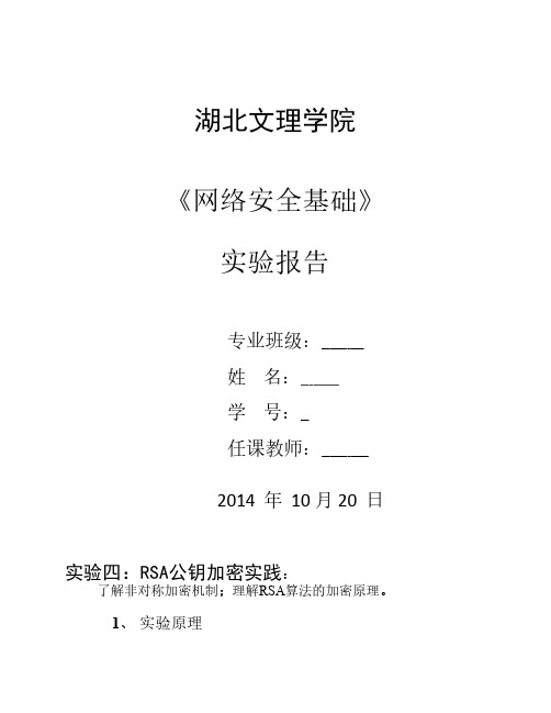 RSA公钥加密实践