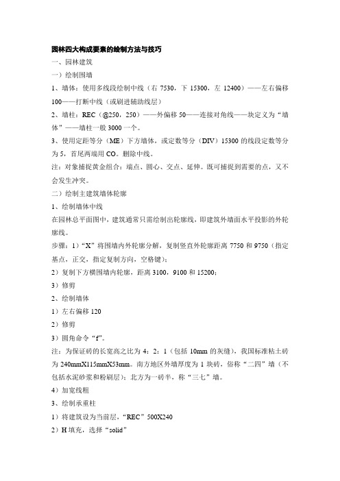 别墅花园的绘图参数