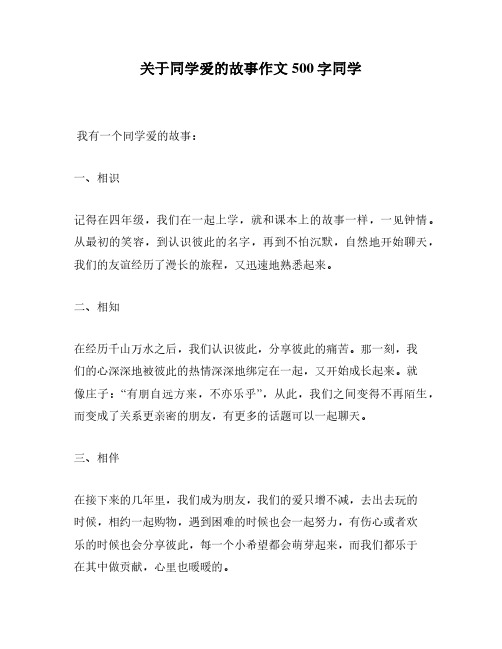 关于同学爱的故事作文500字同学