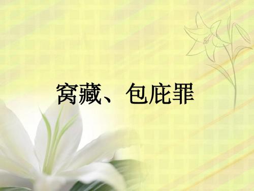 窝藏、包庇罪