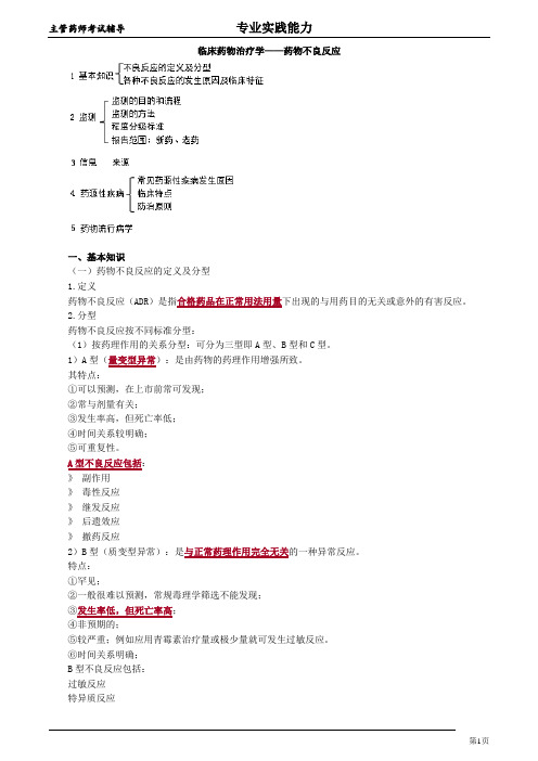 执业药师资格考试-临床药物治疗学——药物不良反应