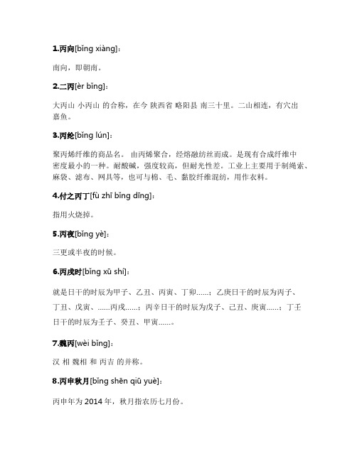 包含丙的词语大全