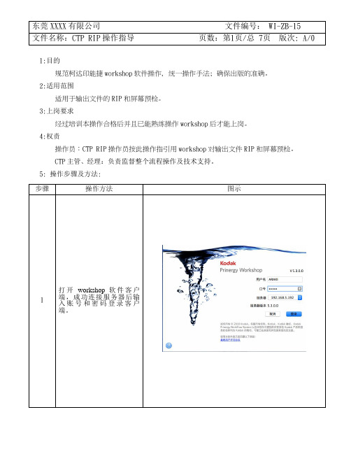 CTP RIP操作指导书
