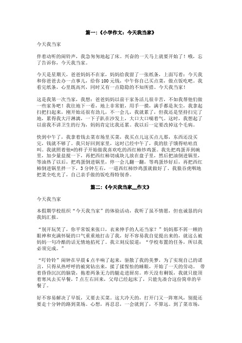今天我当家作文200子