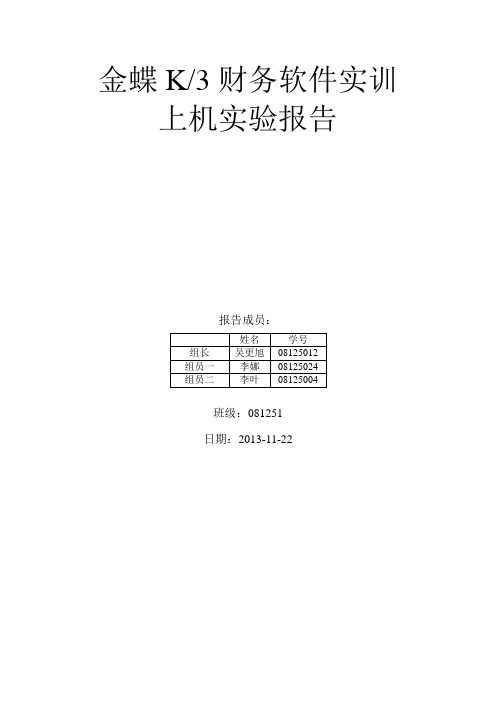 (财务管理报告)财务会计上机操作报告模板