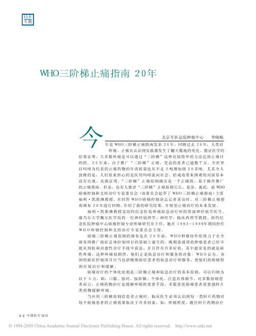 WHO三阶梯止痛指南20年
