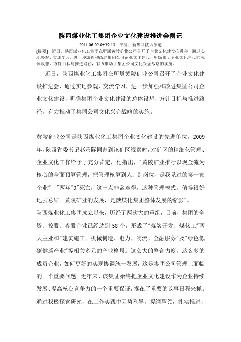 陕西煤业化工集团企业文化建设推进会侧记