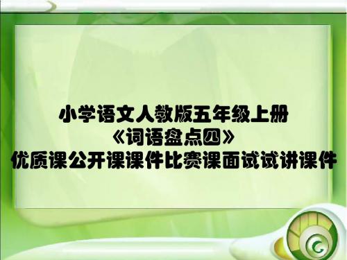小学语文人教版五年级上册《词语盘点四》优质课公开课课件比赛课面试试讲课件