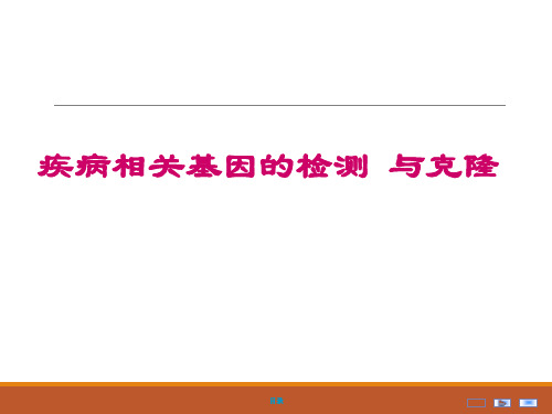 疾病相关基因的检测与克隆