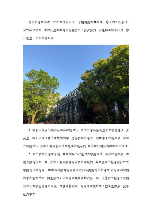音乐艺考好过吗？